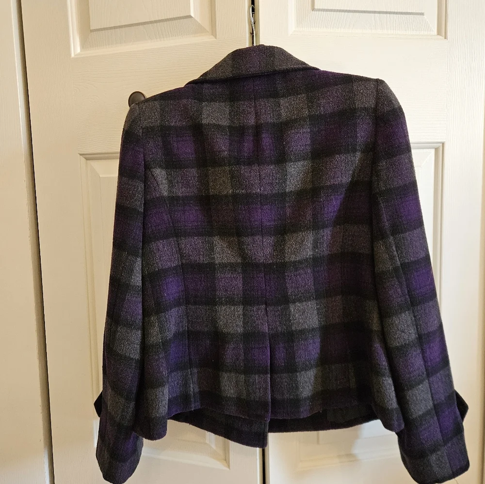 The Limited plaid purple coat 💜 - Picture 2 of 8